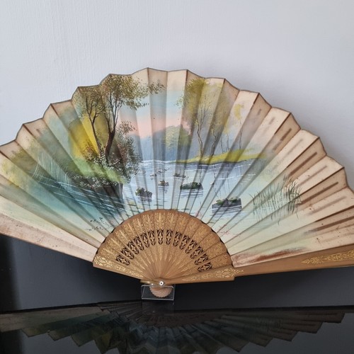 Grand eventail ancien 1900 - grand,