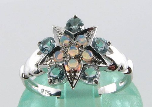 Bague art déco blanc 9 - déco, or