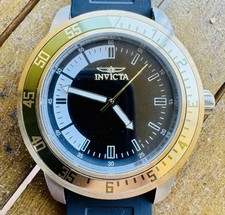 Invicta Specialty Collection Men’s Watch Black Face With Gold-Green Bezel 100m