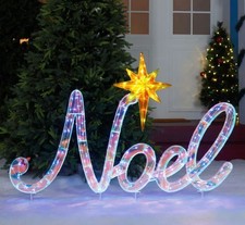 5 FT LED PRISMATIC NOEL SIGN W TWINKLING LIGHTS LIGHTED YARD PROP