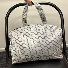 Vintage CHRISTIAN DIOR 80s Vanity Makeup Bag Silver Honeycomb Sacs De Beauty