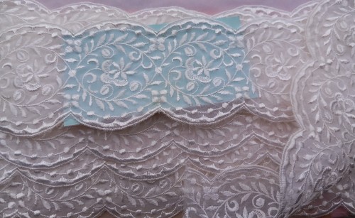 Dentelles ruban organza brode - dentelles,