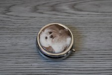 5 cm, pill box, pill box, medicine box or candy, Maltese Bichon