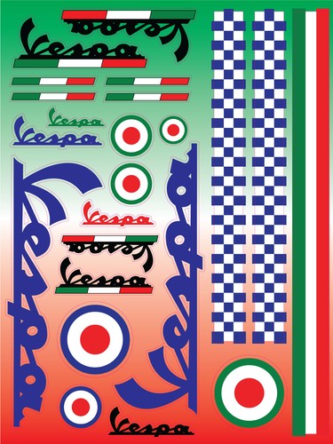 Vespa stickers set - stickers,