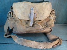 ancien Sac musette militaria ww1 ou ww2  tissu toile kaki militaire armée 