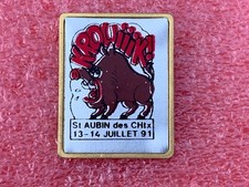 T18 comic pins sylvain & sylvette Compère BOAR St Aubin des Chateaux Lapel Pin