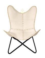 Fauteuil Papillon En Cuir Véritable Rétro Pour La Maison Et Le Patio