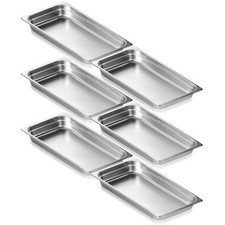 VEVOR 6PCs Bac Gastronorme GN 1/1 Récipient Inox Bain-marie 6,7 cm Profondeur