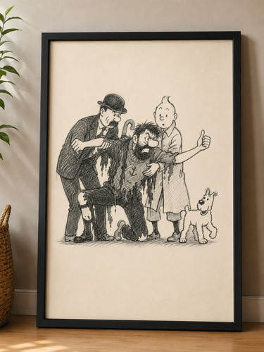 Magnifique cadre tintin 30 - cadre, 20*30