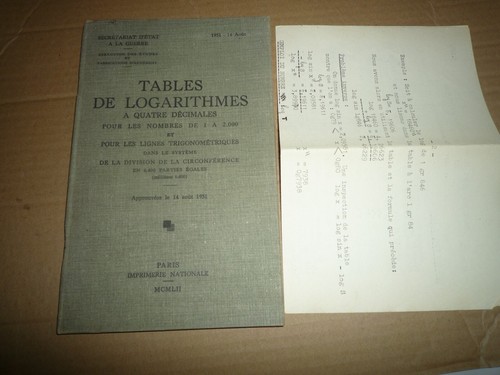 Table des logarithmes - table,