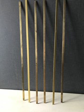 6 Barres à rideaux plates laiton anciennes 64 cms