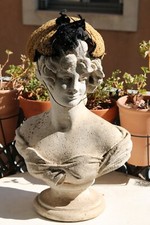 Liliane Paris Straw Half Hat Decorated with Black Flowers 1920