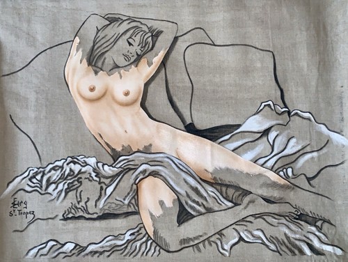 Grande huile sur toile - grande, nu