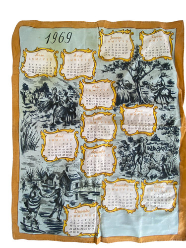 Ancien torchon calendrier - **,