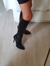 Dei Mille bottes cuir doublées vrai cuir noir sexy Taille 38,5