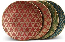 AUTHENTIC L'Objet Fortuny Assorted 6" Canape Plates (Set of 4) 24k Gold NEW