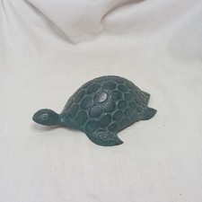 ?Decorative Cast Iron Turtle - Patinated Green - Vintage