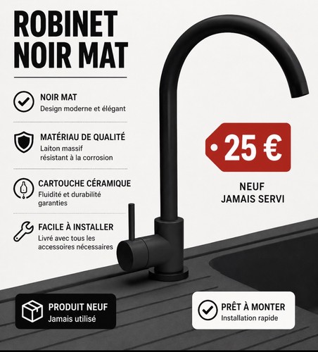Mitigeur robinet noir mat - mitigeur,