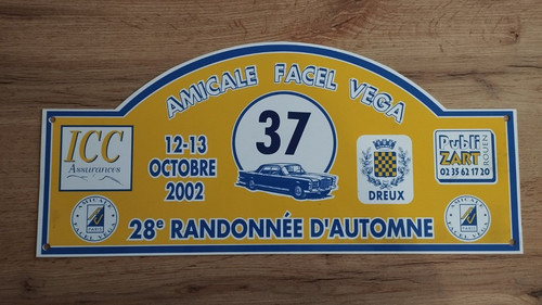 Plaque rallye automobile facel - plaque,