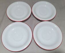 4 Vtg Fitz & Floyd Rouleau 5.75" Saucers Red White Upturned Sides Japan 1980 EUC