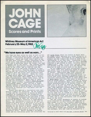 John cage signed - cage, (composer):
