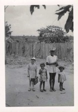 OLD GUIANA PHOTO ~1950 GROUP OF YOUNG CHILDREN IN A VILLAGE