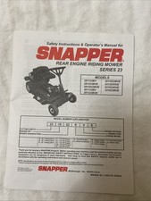 Snapper Rear Engine Lawn Mower Series 23 Operator’s Manual And Engine Main