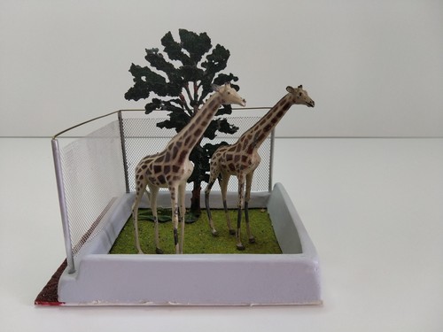 Diorama zoo girafes décor - girafes, (décor