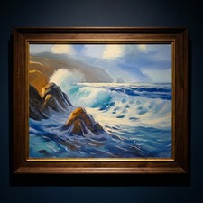 Tableau original huile vague