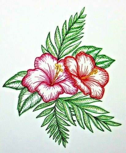 Tropical hibiscus bathroom - hibiscus,