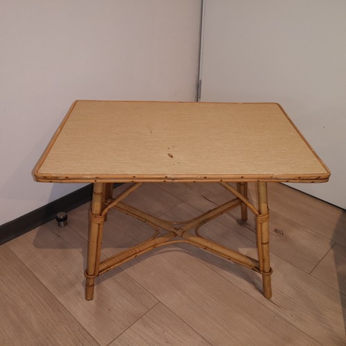Ancienne table basse - table, rotin