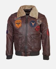 Veste de vol en cuir fourrure