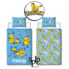 Pokémon Pikachu housse de couette réversible+ Taie Lit 1 personne Neuf