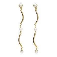 Victoria Cruz Bijoux Boucles D'Oreilles pour Femmes Milan Or Avec Perles A4770