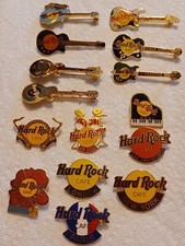 15 Hard Rock Cafe Guitar and Logo Pin Collection Set