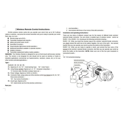 Télécommande fil pour treuil