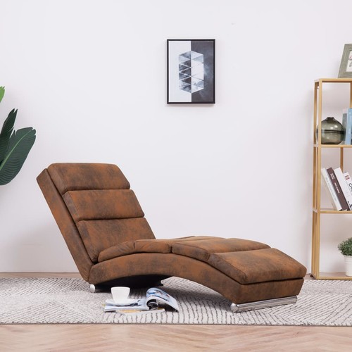 Chaise longue gris similicuir - gris,