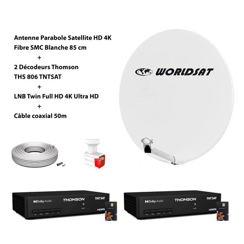 Kit parabole sat - fibre, 85cm