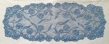 Lace Table Runner Blue 15" x 36" Tulips Livingroom Bedroom Diningroom Sun Room