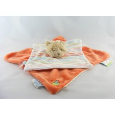 Doudou plat chat beige orange