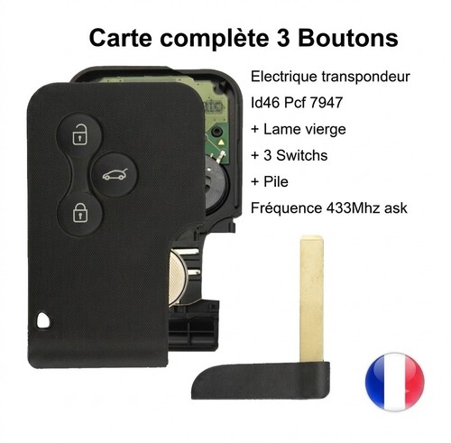Carte clé renault pcf7952 - clé,