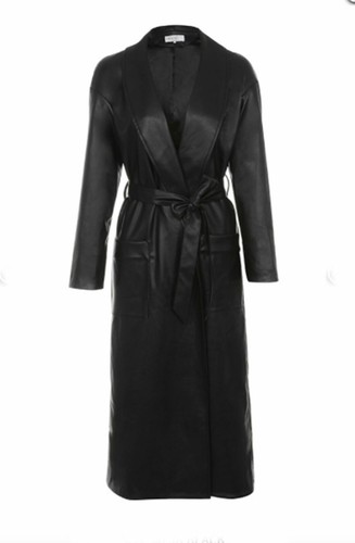 Manteau long cuir noir - en, pour