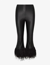 Commando Women's Faux Leather Feather Crop Flare Legging Black