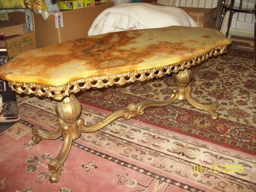 Table basse bronze marbre - bronze,