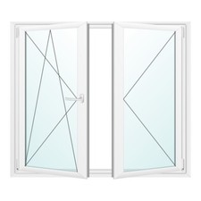 Fenêtre en Plastique 2 Compartiment 2-flügliges Vantaux - Premium