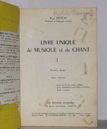 Livre unique musique de - livre,