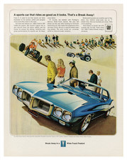 Affiche publicitaire vintage 1969 Pontiac Firebird 400 Muscle Car -...