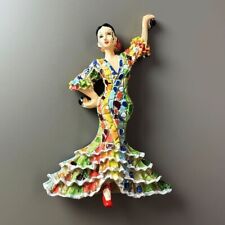 Flamenco mosaic dancer in Barcelona, Spain Handmade Craft 3D Resin Fridge Magnet
