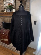 Artsy Womens Hebbeding Black 100% Cotton Long Tunic Blouse 3