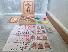 Vintage Wooden Yellow Dwarf Card Game & Booklet Family Atlas Rare